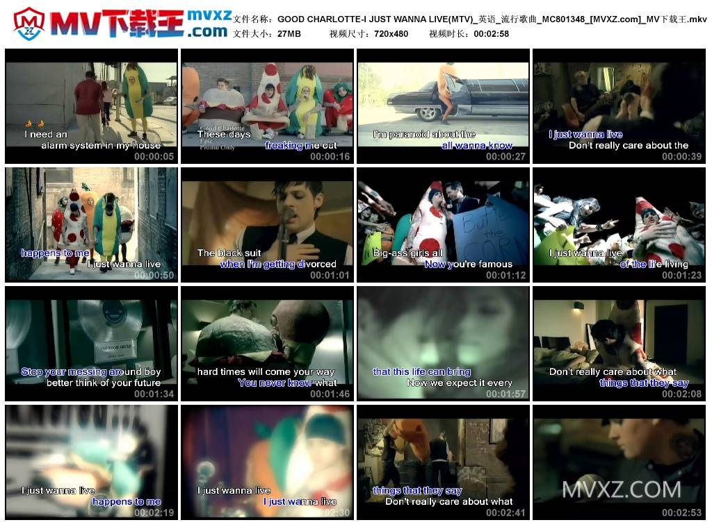 GOOD CHARLOTTE-I JUST WANNA LIVE(MTV)_英语_流行歌曲_MC801348